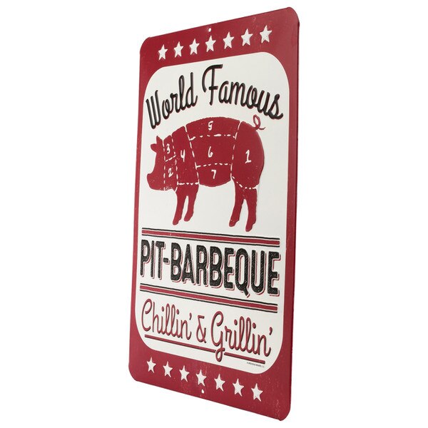 World Famous Pit Barbeque Embossed Metal Sign | Open Road Brands | Shop-ORB