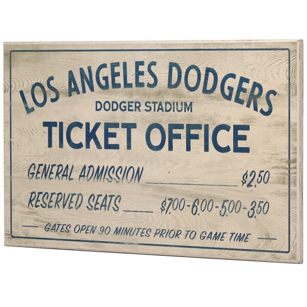 Los Angeles Dodgers Vintage Ticket Office Wood Wall Decor | Open Road ...