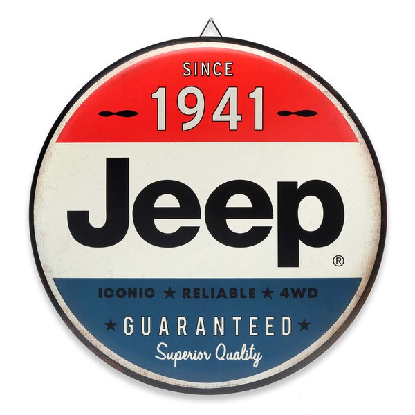 Jeep Since 1941 Colorblock Button Round Metal Sign | Open Road Brands ...