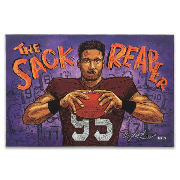 Sack Reaper Cleveland Browns Myles Garrett The Sack Reaper Graveyard Canvas Wall ...