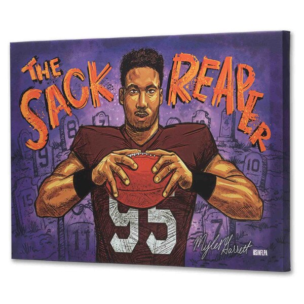 Sack Reaper Cleveland Browns Myles Garrett The Sack Reaper Graveyard Canvas Wall ...