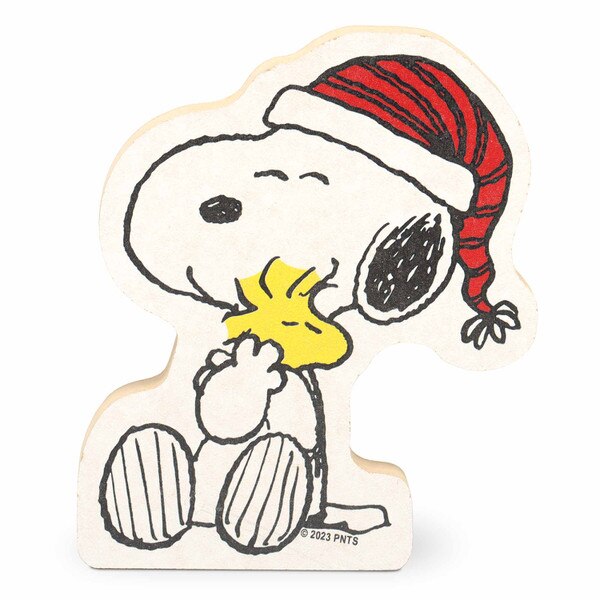 Peanuts Snoopy & Woodstock Warm Embrace Chunky Wood Decor | Open Road ...