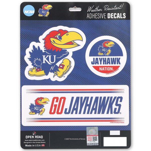 University of Kansas Team Spirit Adhesive Decals | Open Road Brands ...