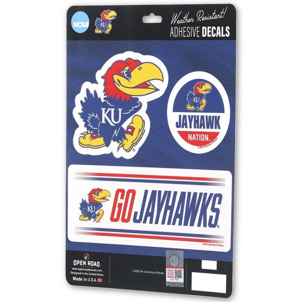 University of Kansas Team Spirit Adhesive Decals | Open Road Brands ...