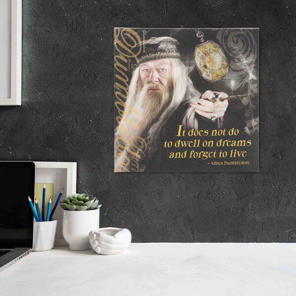 Warner Bros. Harry Potter Dwell On Dreams Dumbledore Quote Canvas Wall ...